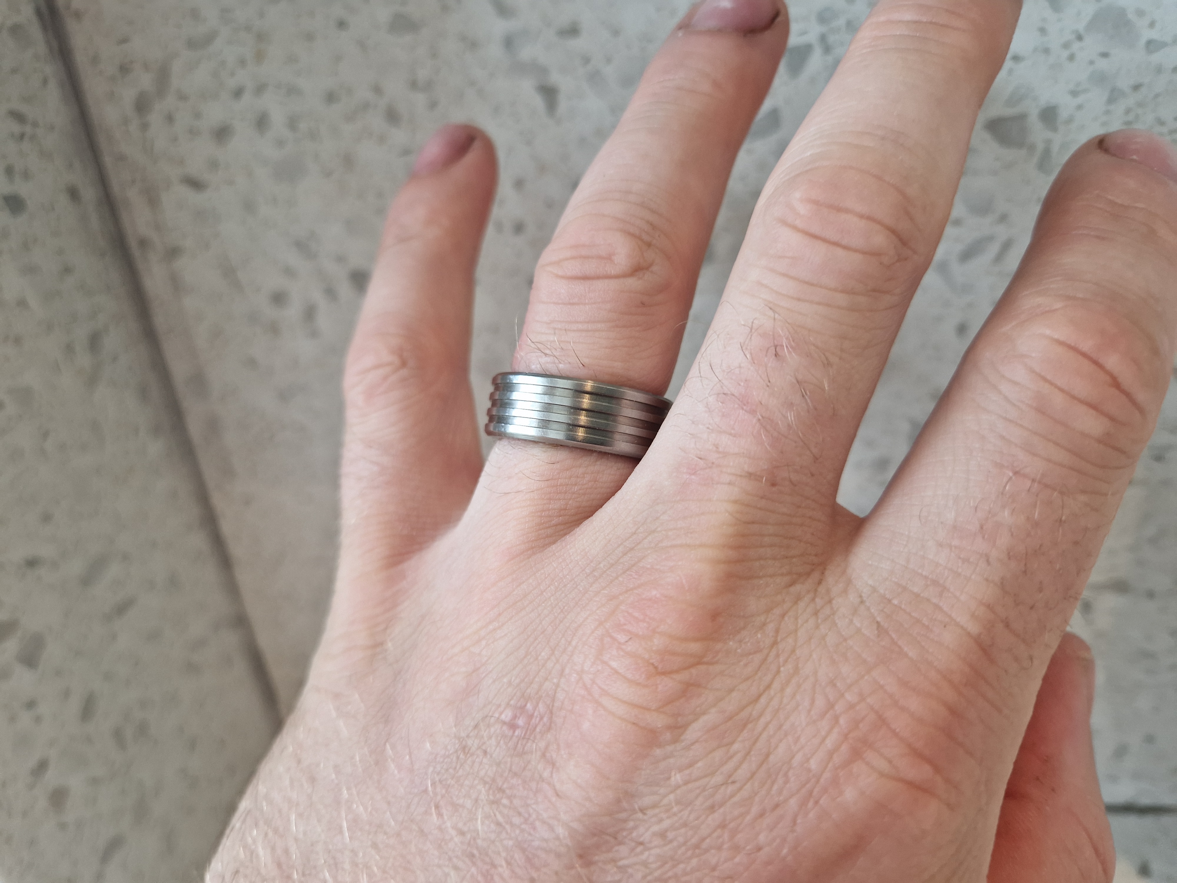Wedding ring manufactured from Grade 2 Titanium